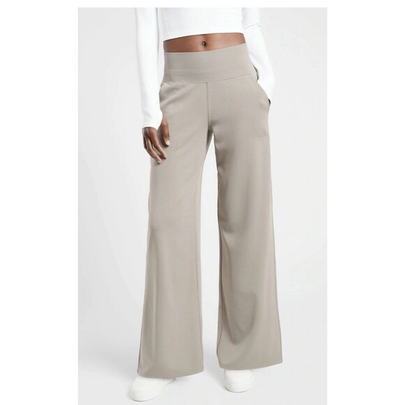 Athleta Pants - Athleta Wide Leg Travel Pants in Taupe